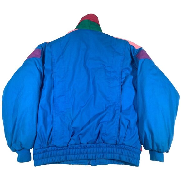 Vintage Op Ocean Pacific Puffer Jacket Medium 80s Blue & Pink Winter Ski Surf - Picture 11 of 12